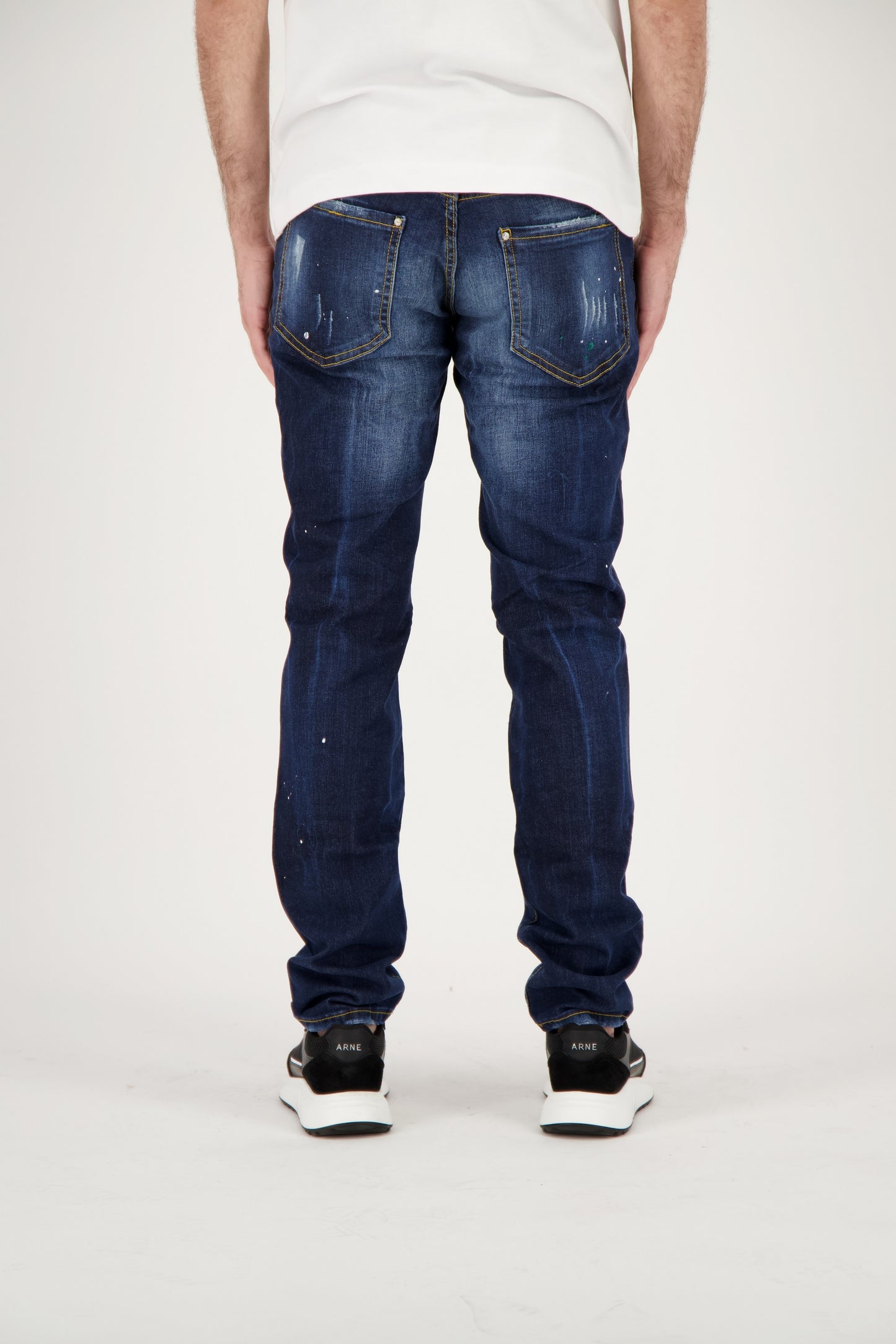 Slim Fit Distressed Paint Wash