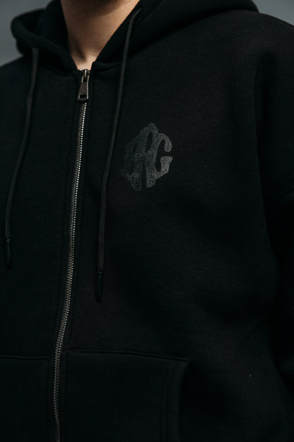 Zip-Up Tracksuit Black