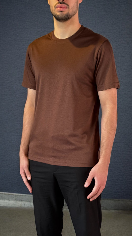 Luxe Shine Tee – Mocha Brown