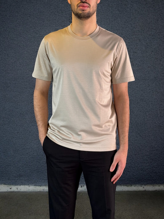 Luxe Shine Tee – BEIGE